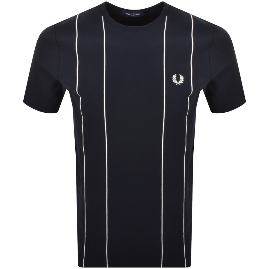 Fred Perry Pinstripe T Shirt Navy | Mainline Menswear United